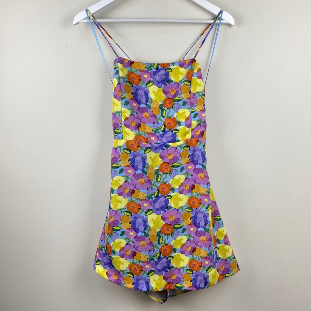 Zara Floral Print Mini Dress Romper Women's Size Large